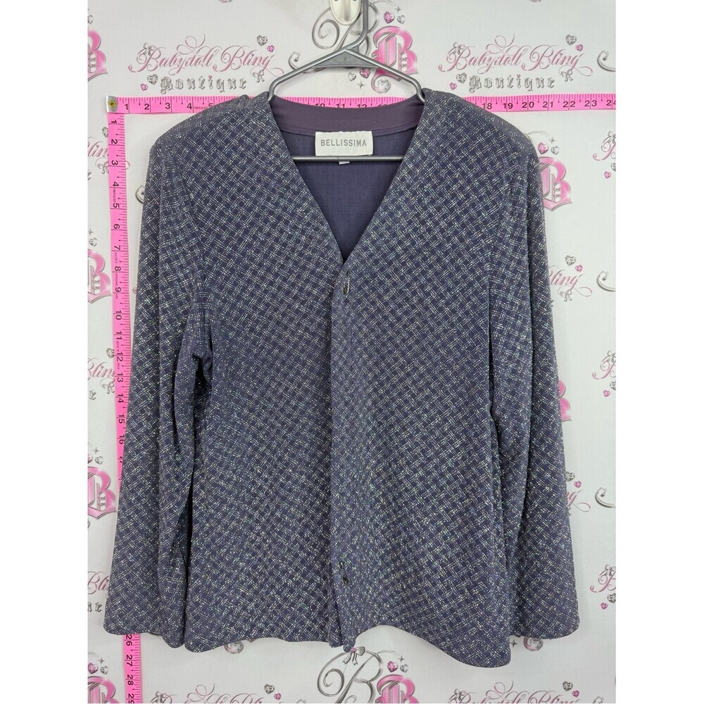 Bellissima sparkly sweater Purple Patterned Cardigan Sweater stunning vintage